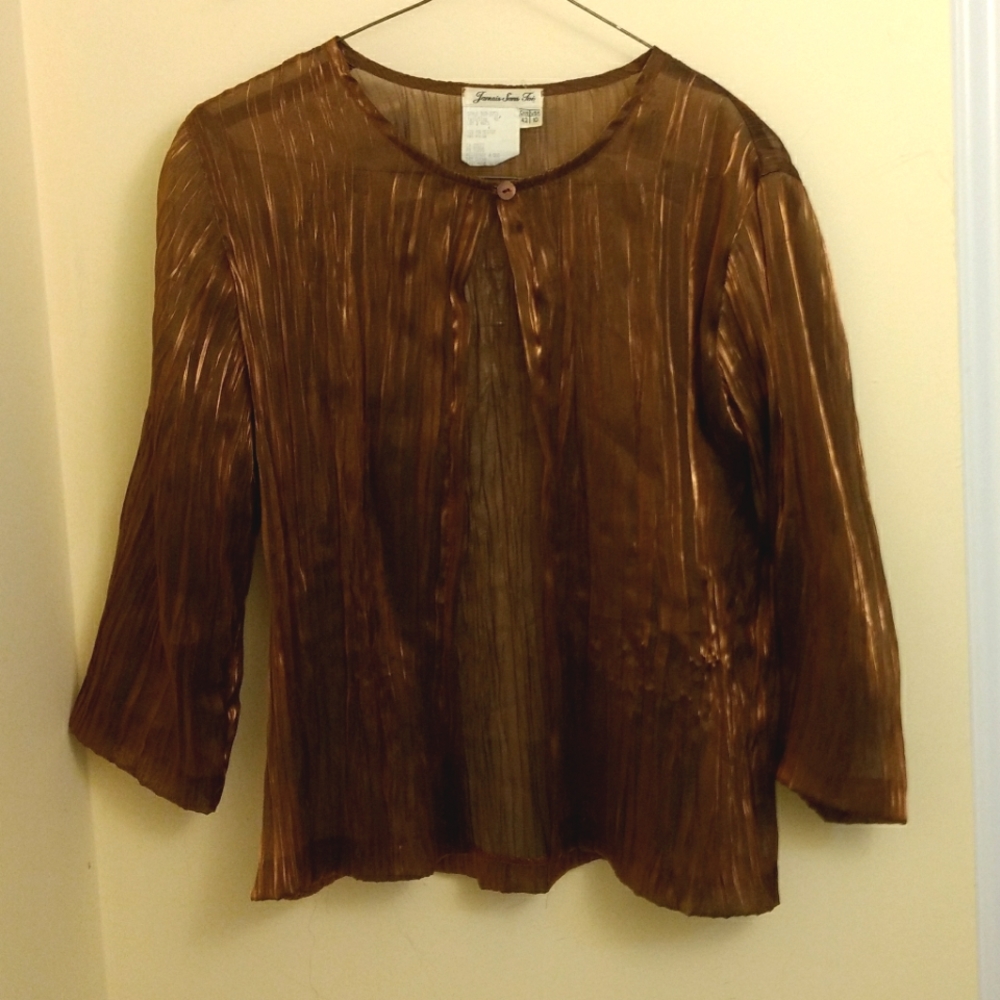 Classy Dress Jacket (Sheer) - Golden Brown
